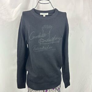 Fairwhale jeans black embroidered ribbed sweater size M